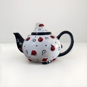 BURTON + BURTON LADYBUG TEAPOT WITH SWIRLS - RED, WHITE‎ AND BLACK - 2005